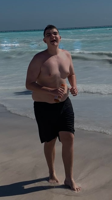 Tim am Strand, damals mit 122 kg